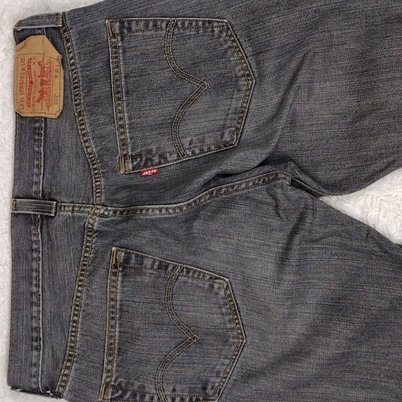 Levi's 501 Grey Colored Denim Five Pocket Button Fly Mid Rise Straight Leg Jean - Picture 10 of 13
